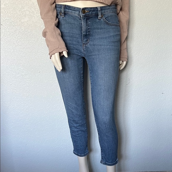 Y2K Ralph Lauren LRL Petite 6P Cropped Ankle Skinny Blue Denim Jeans - Picture 1 of 5